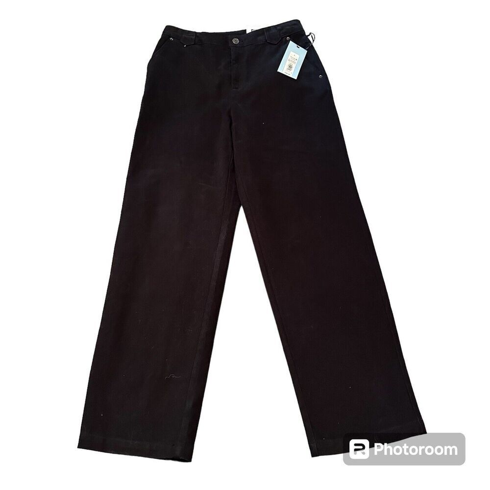 NWT Future Collective Reese Blustein Black Jeans Size 8 High Rise Straight